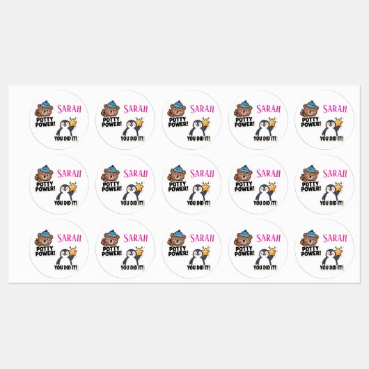Stickers Potty, Puissance Potty personnalisée (Feuille)