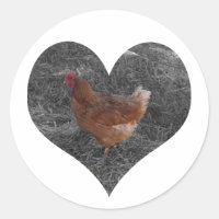 Stickers poulet en forme de coeur