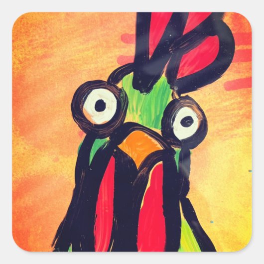 Stickers poulet vert (Devant)