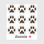 Stickers pour animaux Brown minuscules Empreintes  (Feuille)