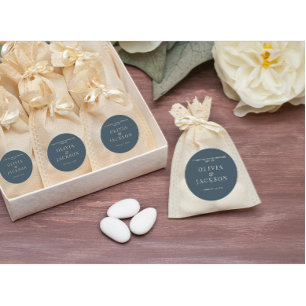 Stickers Pour Mariage Bonbons Cookies Sac Bleu Fon