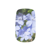 Bleu fleurs en plumier Nails