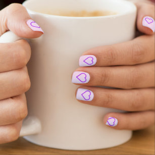 Stickers Pour Ongles Couleurs personnalisées Clou Art avec Coeur - Amou
