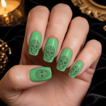 Crâne de sucre d'Halloween vert