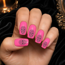 Crâne de sucre Halloween Rose Néo-Chaud
