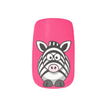 Cute Zebra sur Arrière - plan rose chaud
