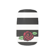 Roses rouges et rayures minières personnalisées