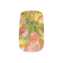 Tulipes roses vibrantes dans le Vase d'or