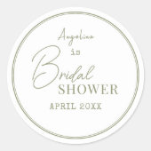 Stickers pour une douche de mariée. (Devant)