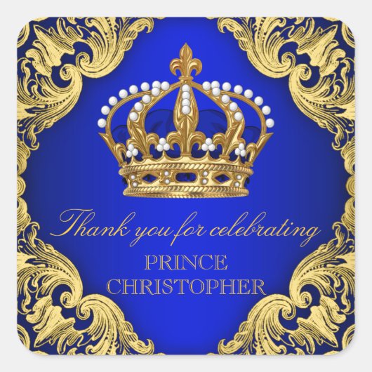 Stickers Prince Baby shower Favoriser (Devant)