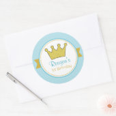 Stickers Prince - Parties scintillant Gold Couronn (Enveloppe)