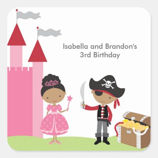 Stickers Princess et pirates afro-américains (Devant)