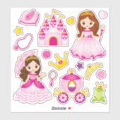 Stickers Princesse et Fairytale - Set de 16 (Feuille)