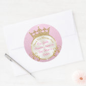 Stickers Princesse Personnalisée Rose et Or (Enveloppe)