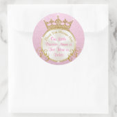 Stickers Princesse Personnalisée Rose et Or (Sac)