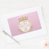 Stickers Princesse Personnalisée, Rose, Tiare Or (Enveloppe)