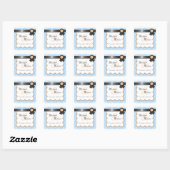 Stickers Privilège orange et bleu Mariage damassé (Feuille)