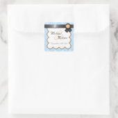 Stickers Privilège orange et bleu Mariage damassé (Sac)