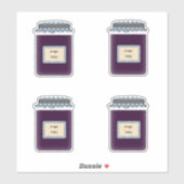 Stickers produit transparent pour gelée de raisin (Feuille)