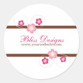Stickers Promo en fleurs de cerise rose et Brown (Devant)