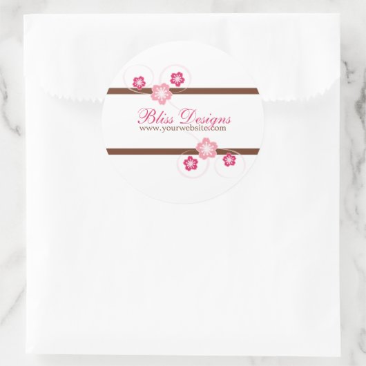 Stickers Promo en fleurs de cerise rose et Brown (Sac)