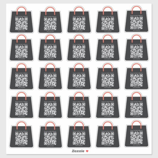 Stickers promotionnels personnalisées en noir QR C (Feuille)