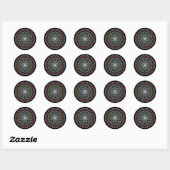 Stickers psychédélique kaléidoscope coloré (Feuille)