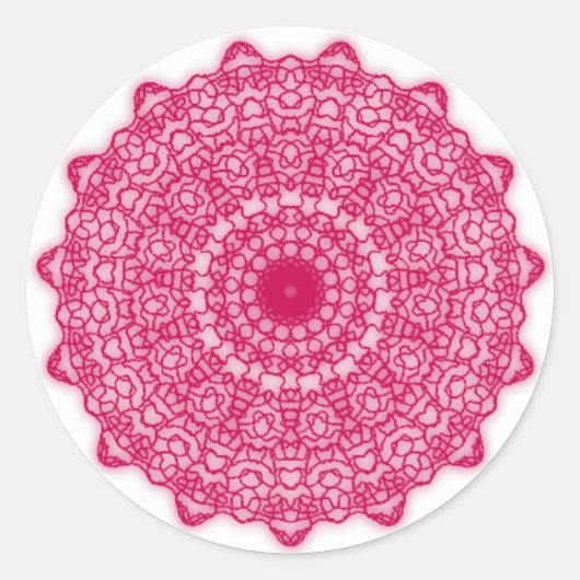 Stickers psychédélique kaléidoscope rose (Devant)