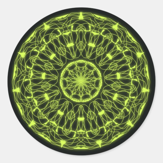 Stickers psychédélique noir et vert