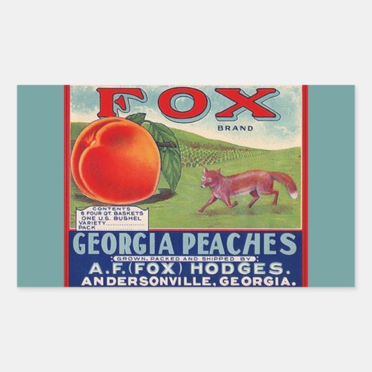 Stickers Publicité Vintage Fox Georgia Peaches (Devant)