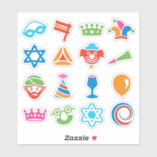 Stickers Purim amusants (Feuille)