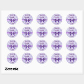 Stickers Purple & Lavender "Scellé avec amour" (Feuille)