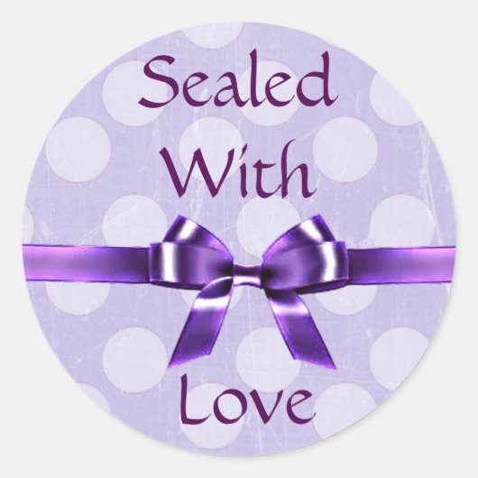 Stickers Purple & Lavender "Scellé avec amour" (Devant)