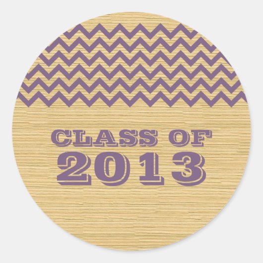 Stickers Purple Rustic Chevron Graduation (Devant)