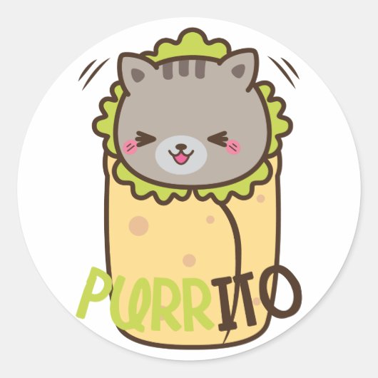Stickers Purrito (Chat & Burrito) (Devant)