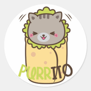 Stickers Purrito (Chat & Burrito)