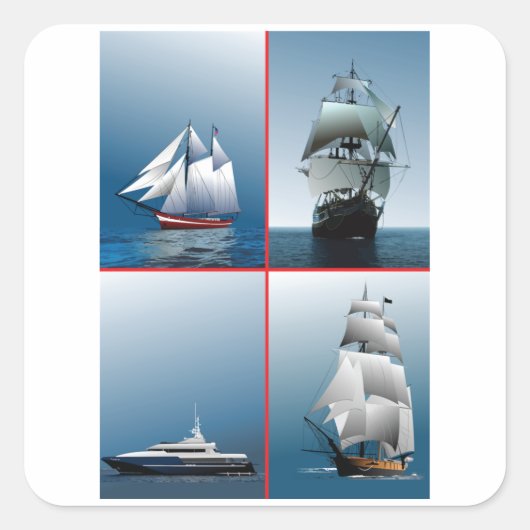 Stickers quatre navires (Devant)