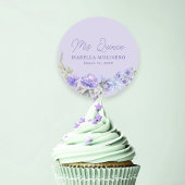 Stickers Quince pourpre Peri Floral Quinceanera