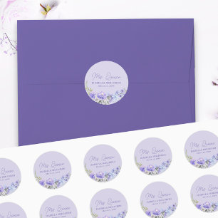 Stickers Quince pourpre Peri Floral Quinceanera