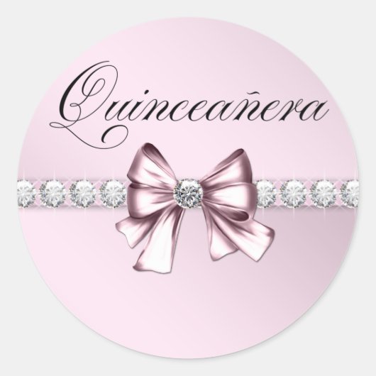 Stickers Quinceanera Noir Diamant Élégant (Devant)