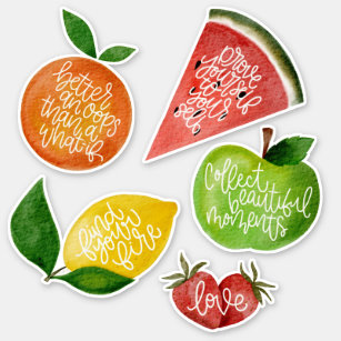 Stickers Quote-Quote Aquarelle Fruit À La Main