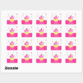 Stickers Rainbow Cupcake BIrthday Merci Étiquette (Feuille)