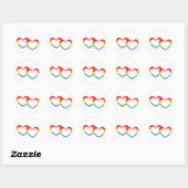 Stickers "Rainbow Double Hearts" (Feuille)