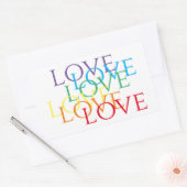 STICKERS RAINBOW LOVE rechthoek (Envelop)