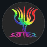 Stickers Rainbow Menorah<br><div class="desc">Ménorah arc-en-ciel vif.</div>