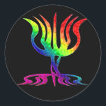 Stickers Rainbow Menorah<br><div class="desc">Ménorah arc-en-ciel vif.</div>