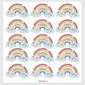 Stickers Rainbow Rainbow Custom Multiple Name (Feuille)