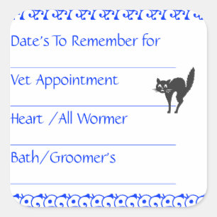 Stickers Rappel Bleu Chat