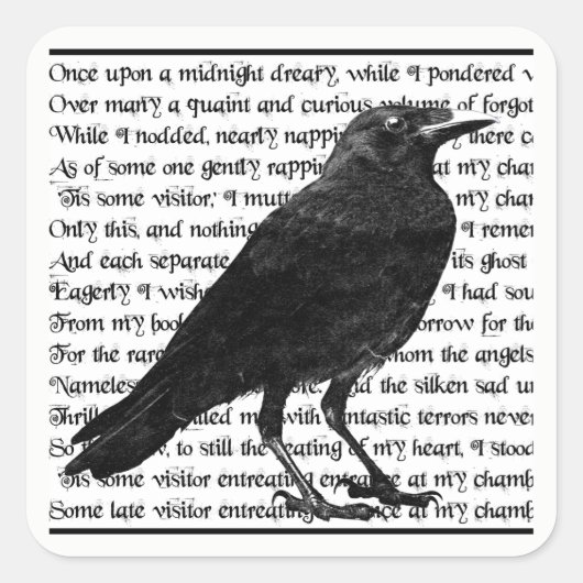 Stickers Raven Edgar Allan Poe (Devant)