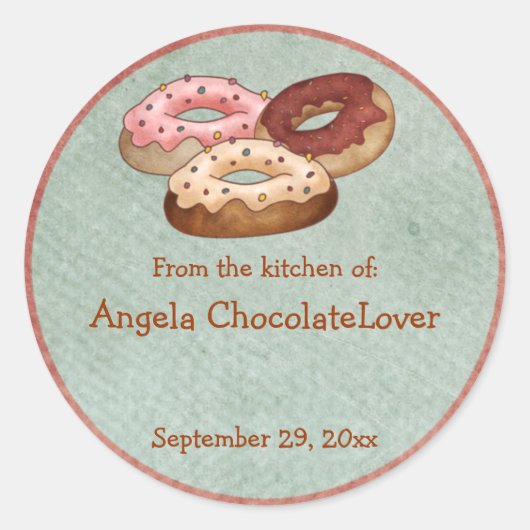 Stickers Recette de Donut personnalisée (Devant)
